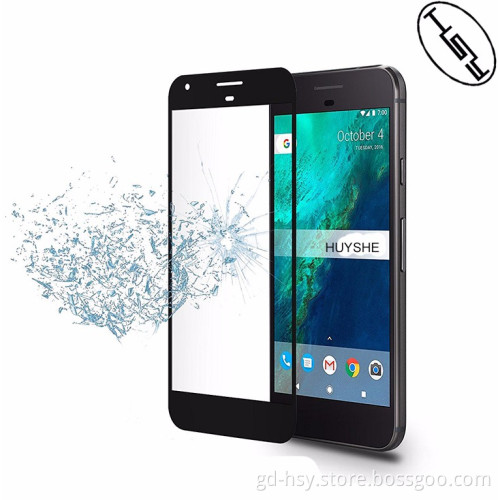 Huyshe Mobile Phone Use 2.5d silk printing Full Curved tempered glass screen protector for google pixel xl
